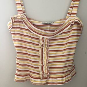 Boutique brand tank top. With fun colors and ruffles.